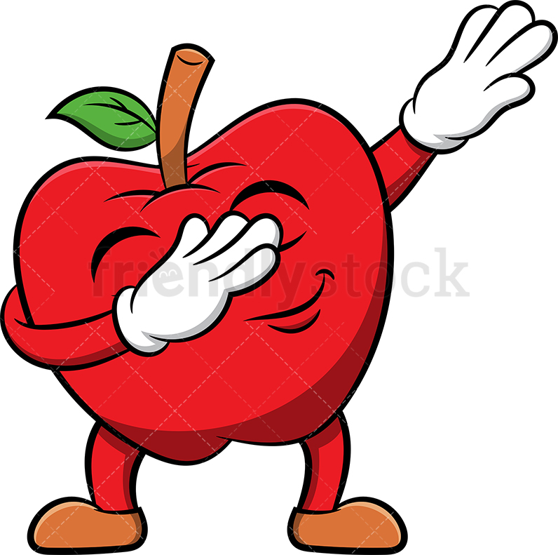 796x791 Dabbing Apple Cartoon Vector Clipart