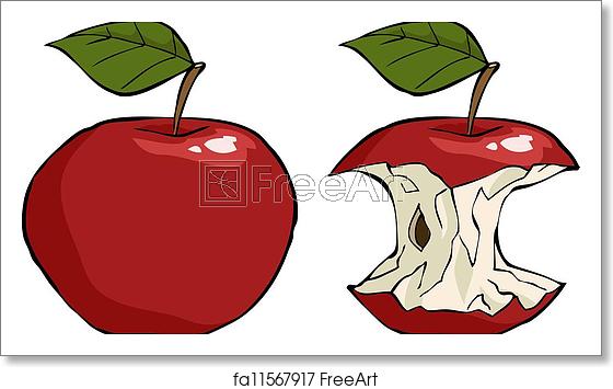 560x355 Free Art Print Of Apple Core Apple And Apple Core Cartoon Vector