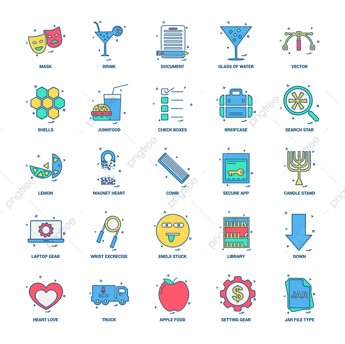 1200x1199 Business Concept Mix Flat Color Icon Set, Apple Food