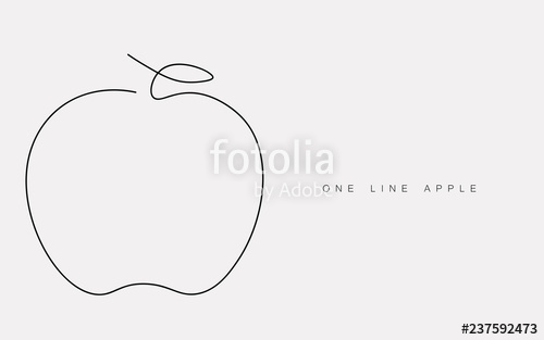 Apple Icon Vector One Line Drawing Isolated On The White 500x313 Apple Icon Vector One Line Drawing Isolated On The White