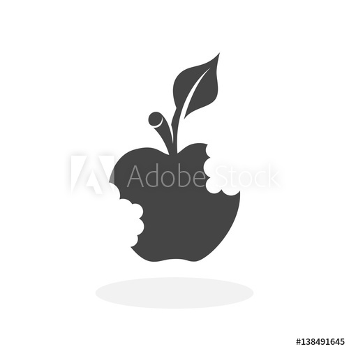 Bitten Apple Icon Vector Logo On White Background 500x500 Bitten Apple Icon Vector Logo On White Background