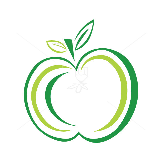 650x650 Green Apple Logo Vector Free Vectors, Illustrations, Graphics, Clipart