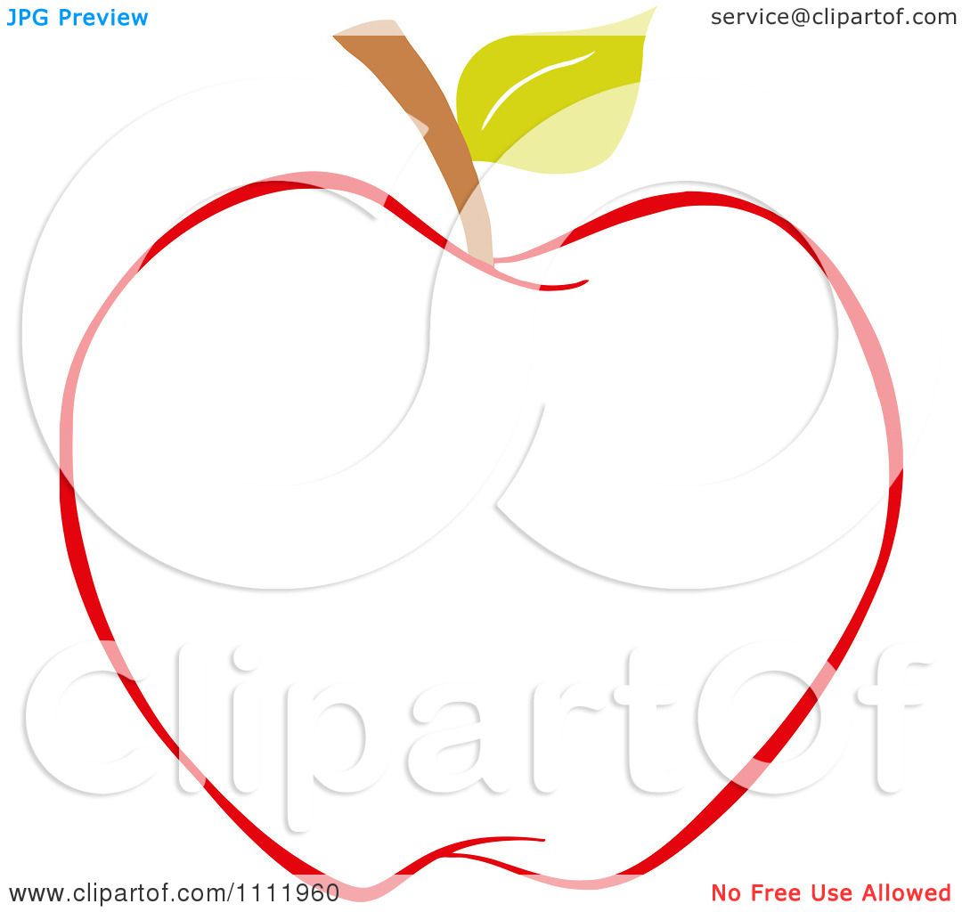 1080x1024 Clipart Red Apple Outline