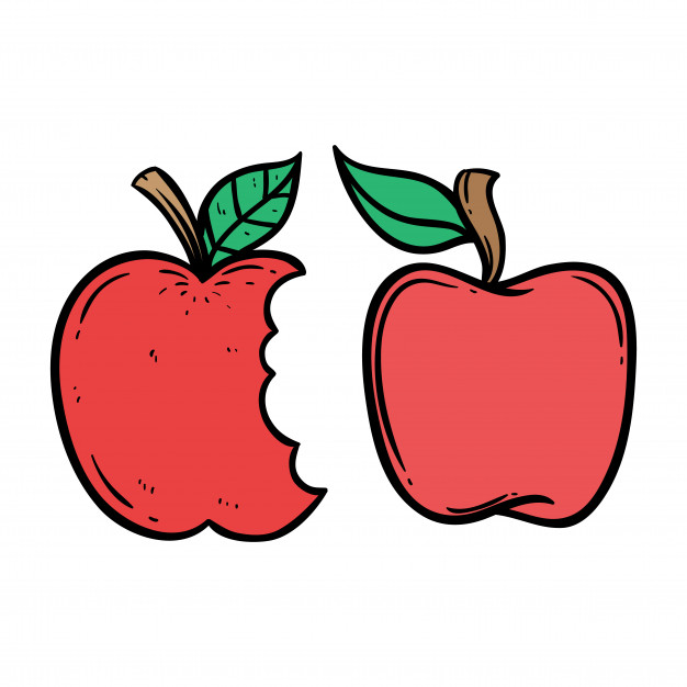 626x626 Collection Of Doodle Red Apple With Outline Vector Premium Download