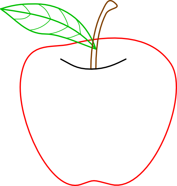 570x599 Colored Apple Outline Clip Art