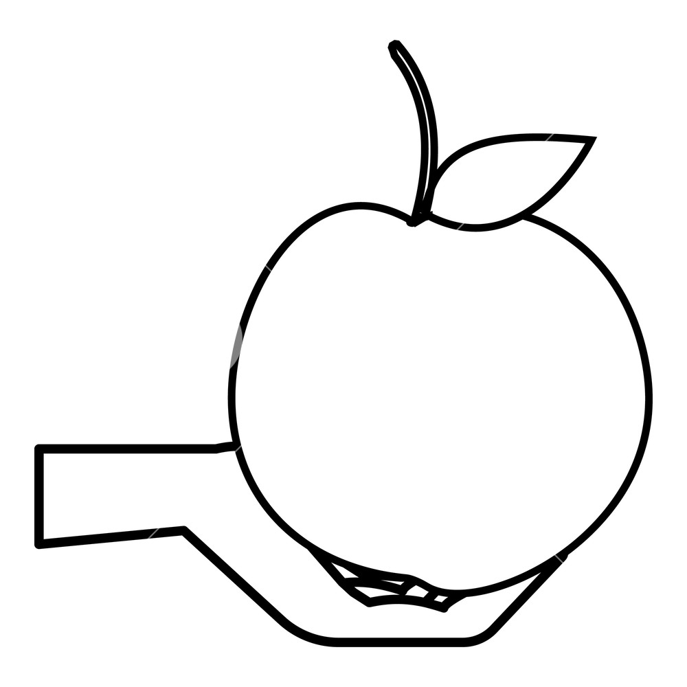 1000x1000 Hand Holding Apple Icon Outline Illustration Of Hand Holding
