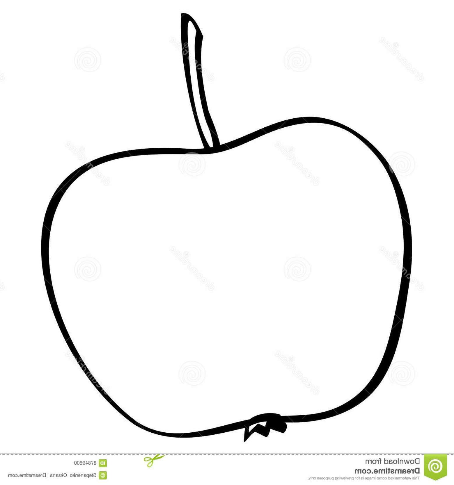 1560x1668 Stock Illustration Apple Outline Black White Vector Sign Icon
