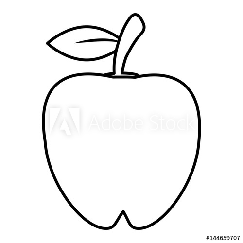 500x500 Apple Food Healthy Image Outline Vector Illustration