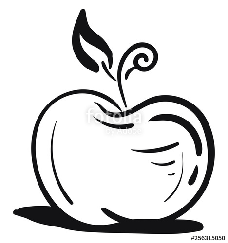 468x500 Apple Silhouette, Vector Color Illustration Stock Image