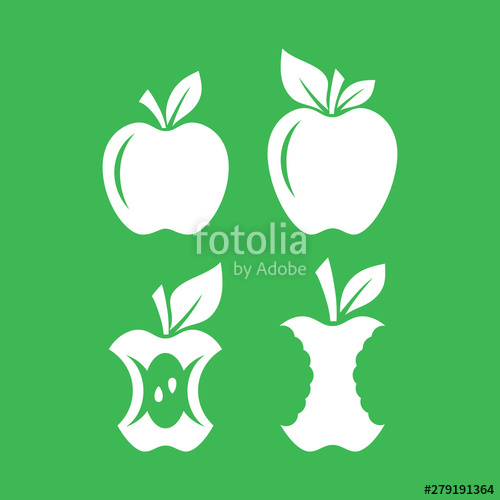 500x500 Apple Silhouette On Green Background Stock Image And Royalty Free