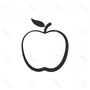 300x300 Photostock Vector Apple Silhouette Vector Icon Newwaysys