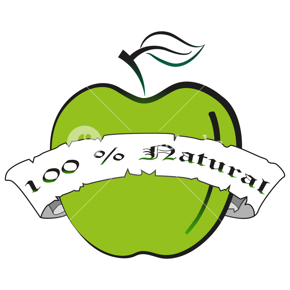 1000x1000 Vector Illustration Green Apple Silhouette Natural Product Fresh