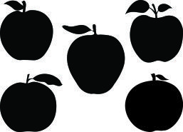 257x185 Apple Silhouette Vector