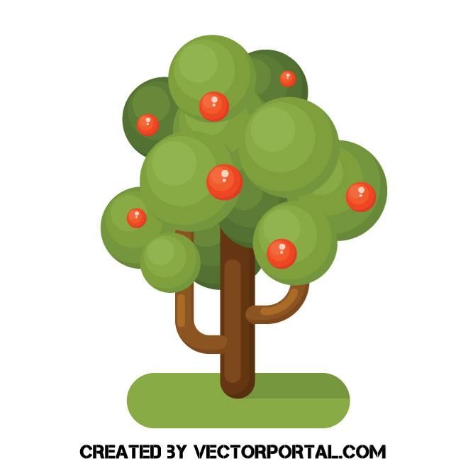 660x660 Apple Tree Vector Clip Art Floral Vectors Tree Illustration