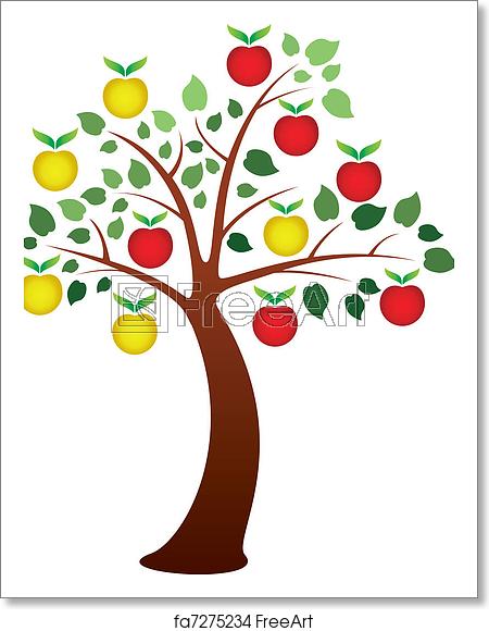 450x580 Free Art Print Of Apple Tree Vector Apple Tree With Fruits