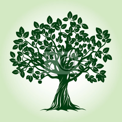 400x400 Green Apple Tree Vector Illustration Laptop Stickers Wall