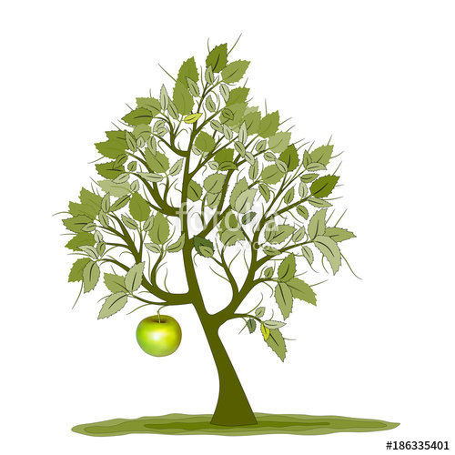500x500 Illustration Of Abstract Apple Tree Vector Stock Image