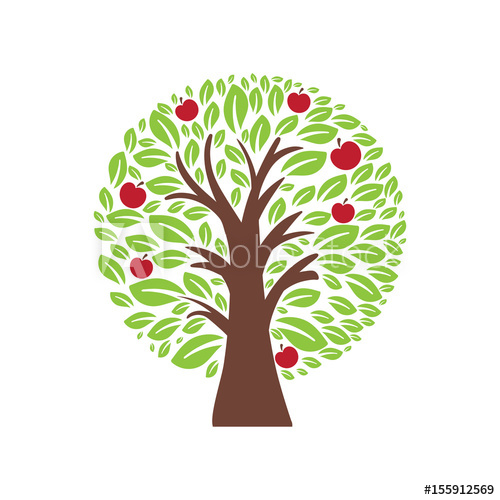 500x500 Illustration Of Apple Tree Vector