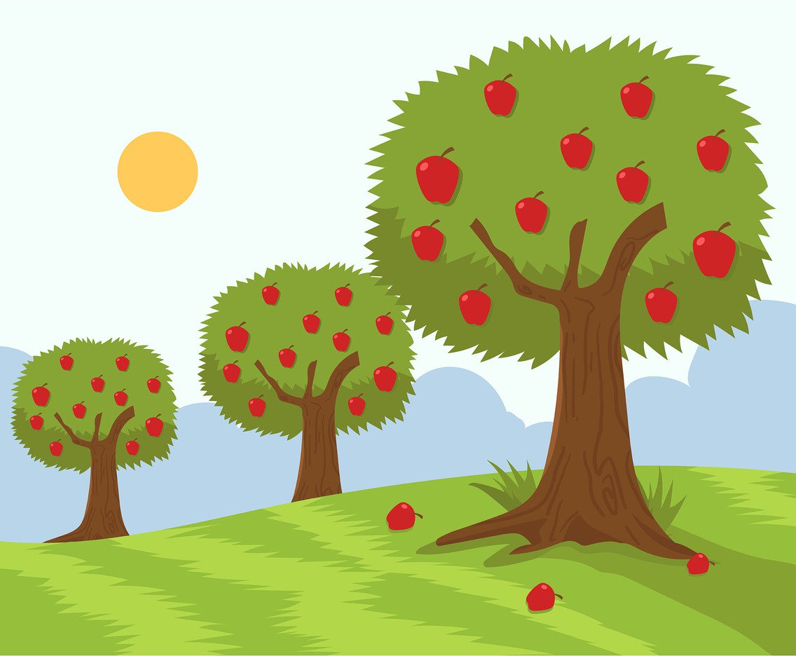 1136x936 Apple Tree Garden Vector Vector Art Graphics