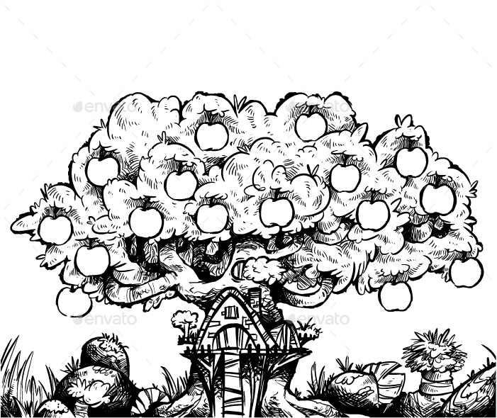 701x590 Apple Tree Vector