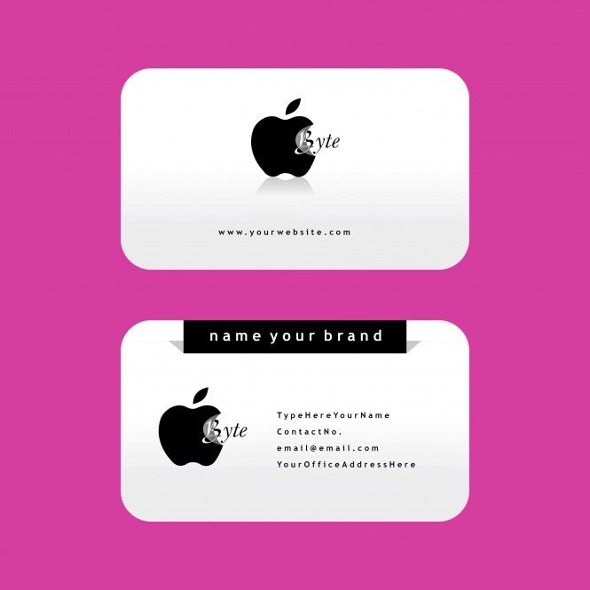 665x665 Apple Byte With Logo Vector Design New Business Card