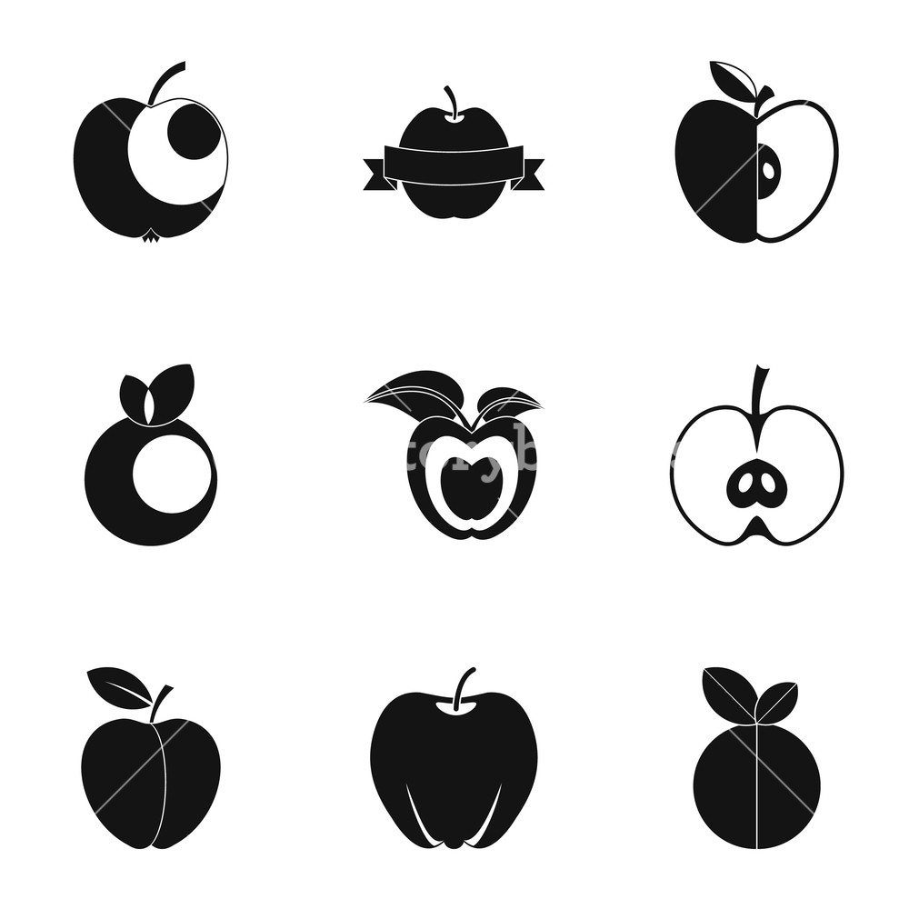 Apple Icon Set Simple Set Of Apple Vector Icons For Web 1000x1000 Apple Icon Set Simple Set Of Apple Vector Icons For Web