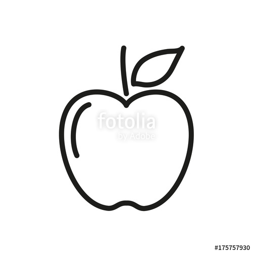 500x500 Apple Fruit Line Vector Art Stock Image And Royalty Free Vector
