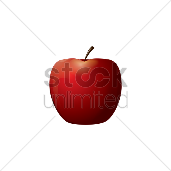 600x600 Red Apple Vector Image