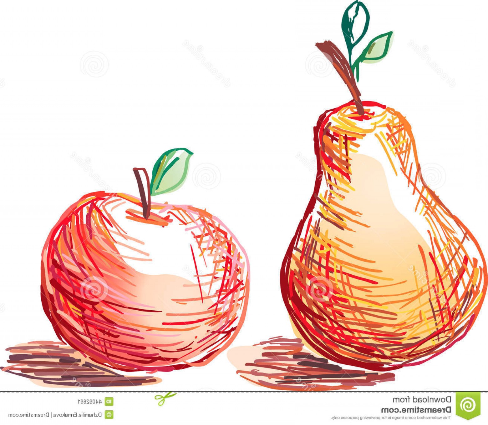 1560x1360 Stock Illustration Apple Pear Vector Drawing Image Soidergi