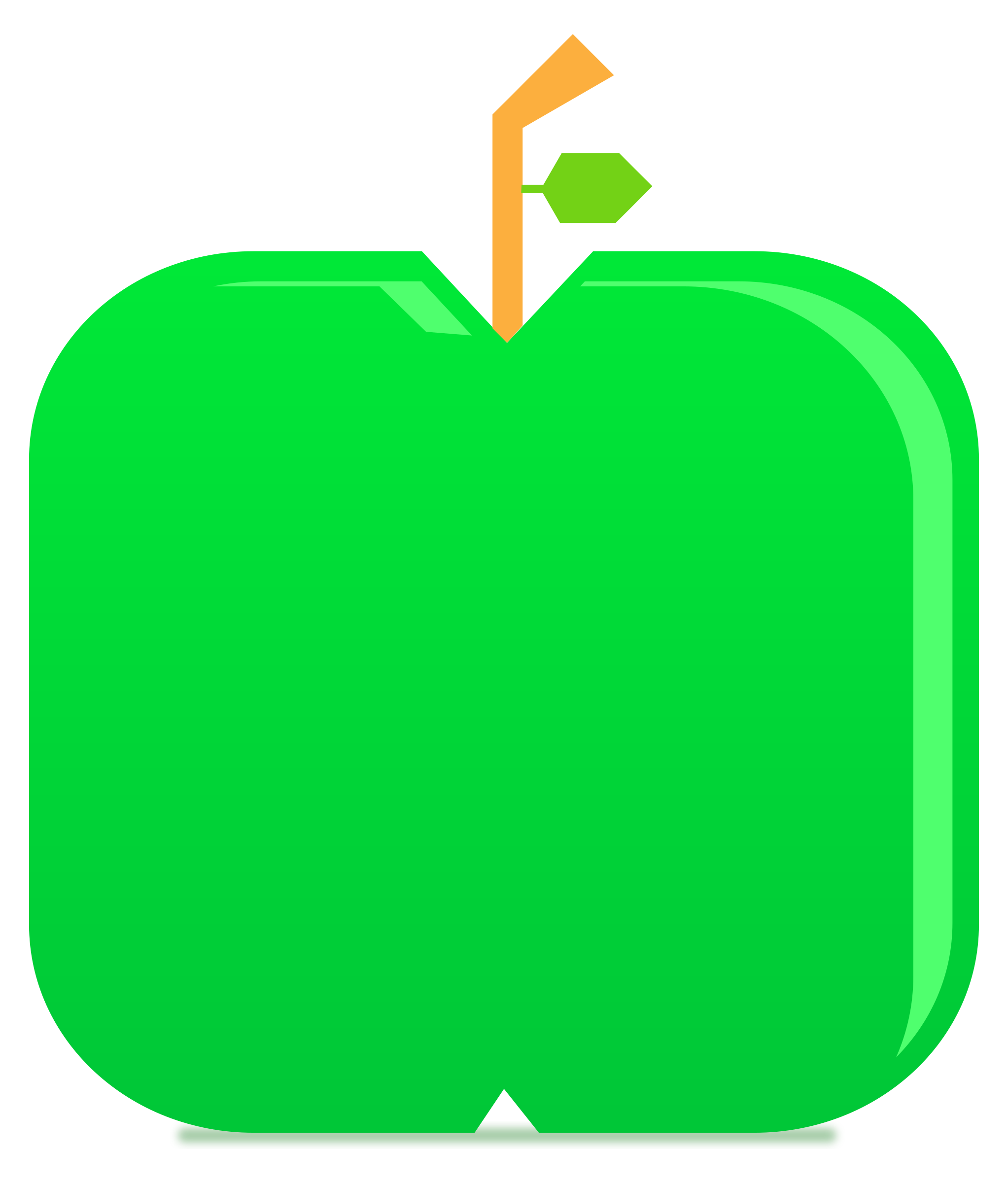 Flat Green Apple Vector Clipart Image 2045x2400 Flat Green Apple Vector Clipart Image