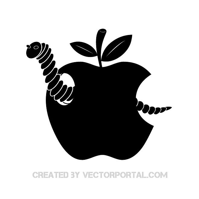 Worm In Apple Vector 660x660 Worm In Apple Vector