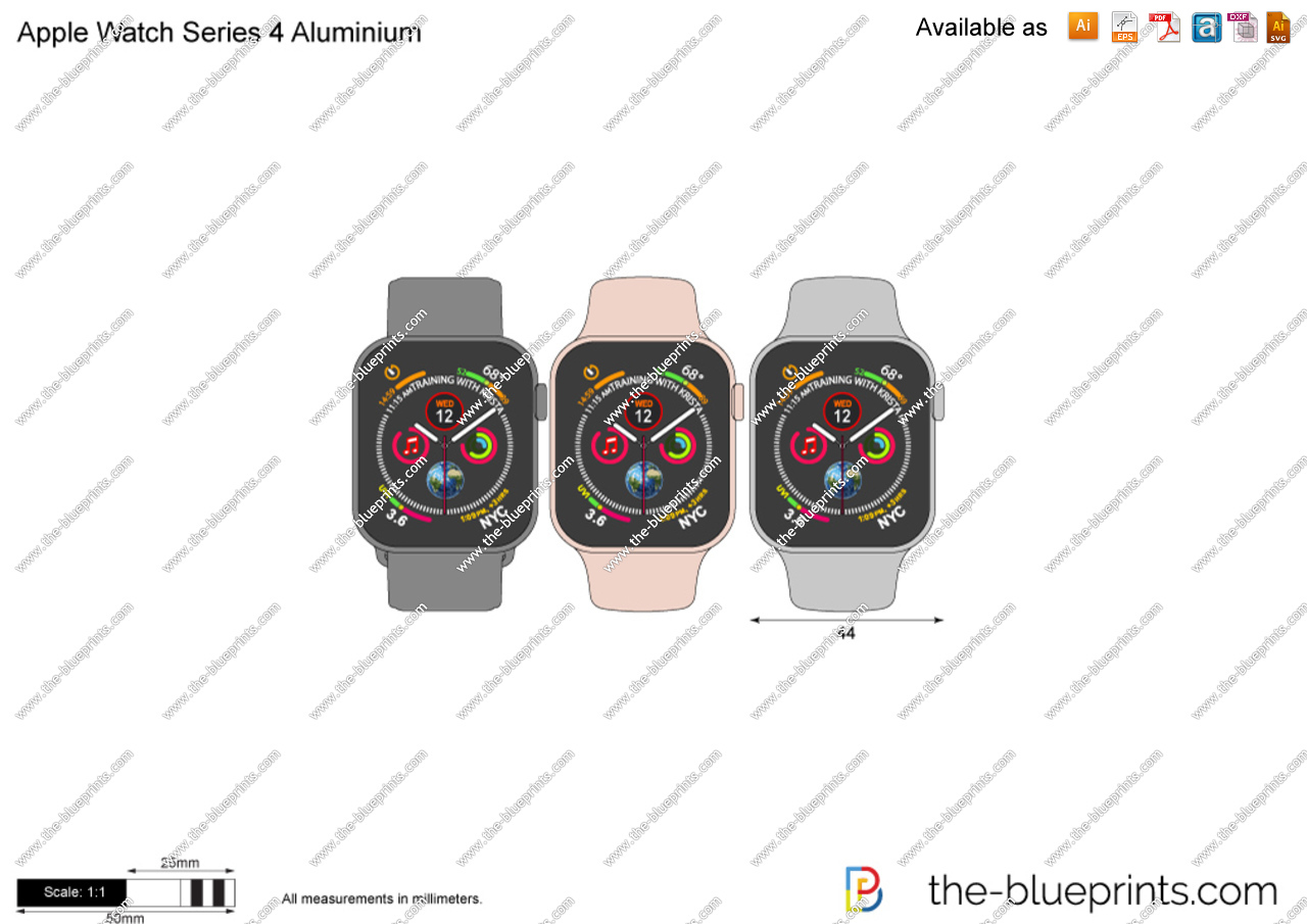 Apple Watch Series Aluminium Vector Drawing 1280x905 Apple Watch Series Aluminium Vector Drawing