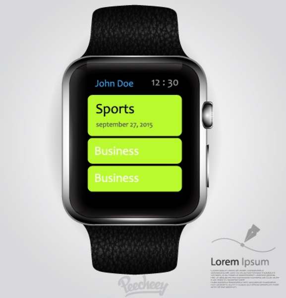 Apple Watch Free Vector In Adobe Illustrator 577x600 Apple Watch Free Vector In Adobe Illustrator