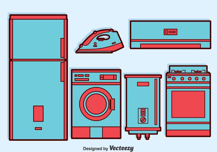 700x490 Home Appliance Vector Set