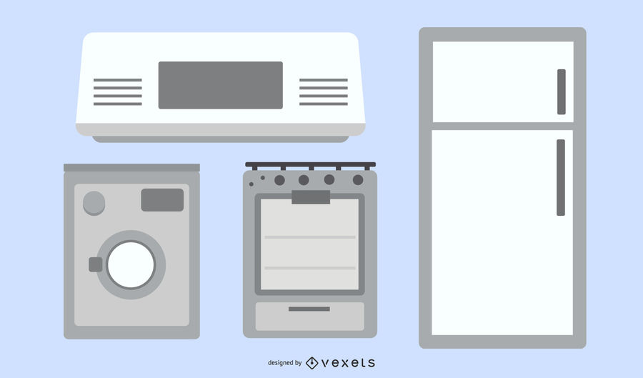 900x529 Home Appliances Vector Set