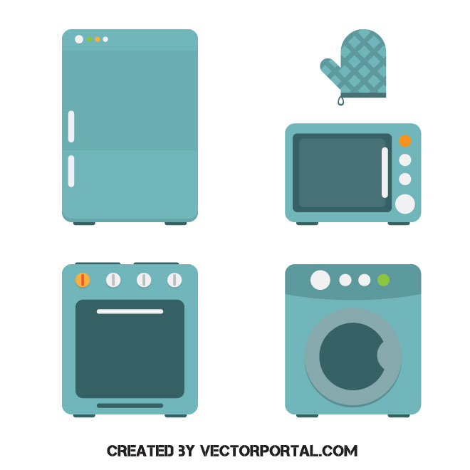 660x660 Kitchen Appliances Vector Image