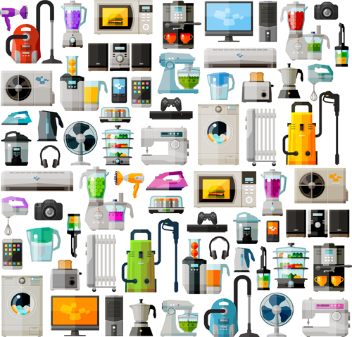 500x479 Realistic Home Appliances Vector Set Free Download