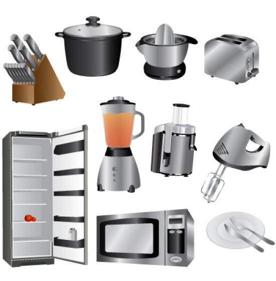 550x560 Vector Kitchen Appliances