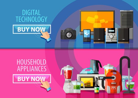 450x322 Collection Of Home Appliances Vector Flat Illustration Royalty