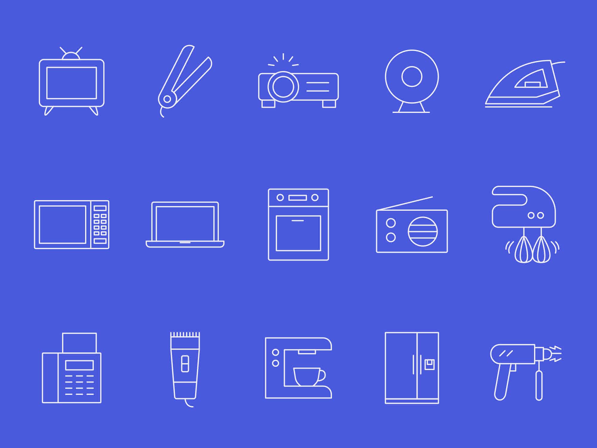 2000x1500 Free Home Appliances Vector Icons