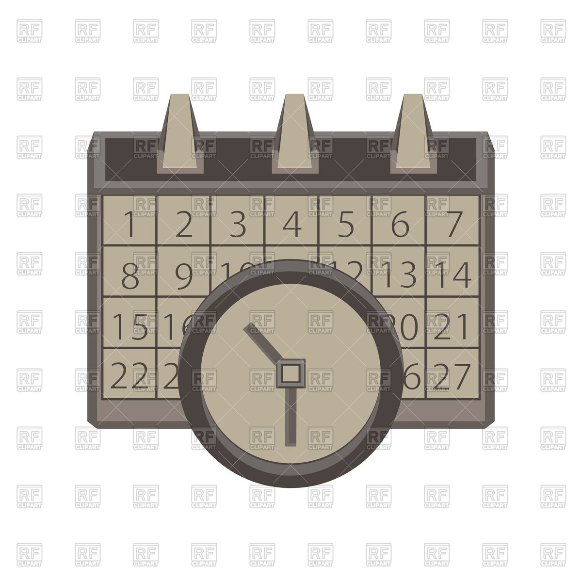 1200x1200 Time Icon With Calendar And Clock In Front Of It Vector Image