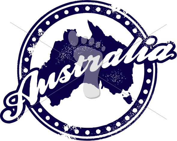 590x469 Vintage Australia Rubber Stamp Vector Stompstock