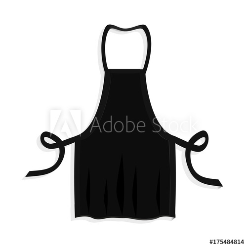 500x500 Black Kitchen Apron Vector Illustration