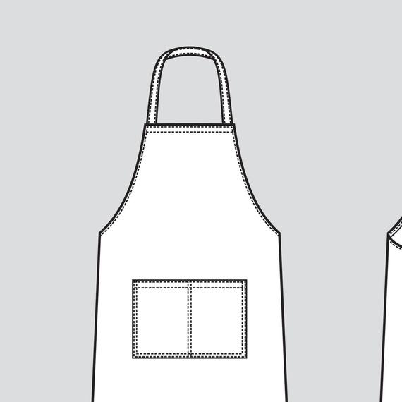 570x570 Cook Apron Vector Fashion Flat Sketch Adobe Illustrator Etsy