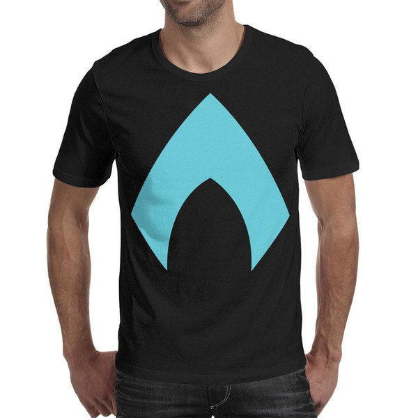 600x600 Aquaman Vector Logo Blue Dc Men's T Shirts Crew Neck Short