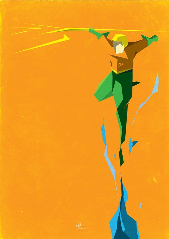 550x777 Aquaman Vector Minimalist Superhero And Villain Print Aquaman