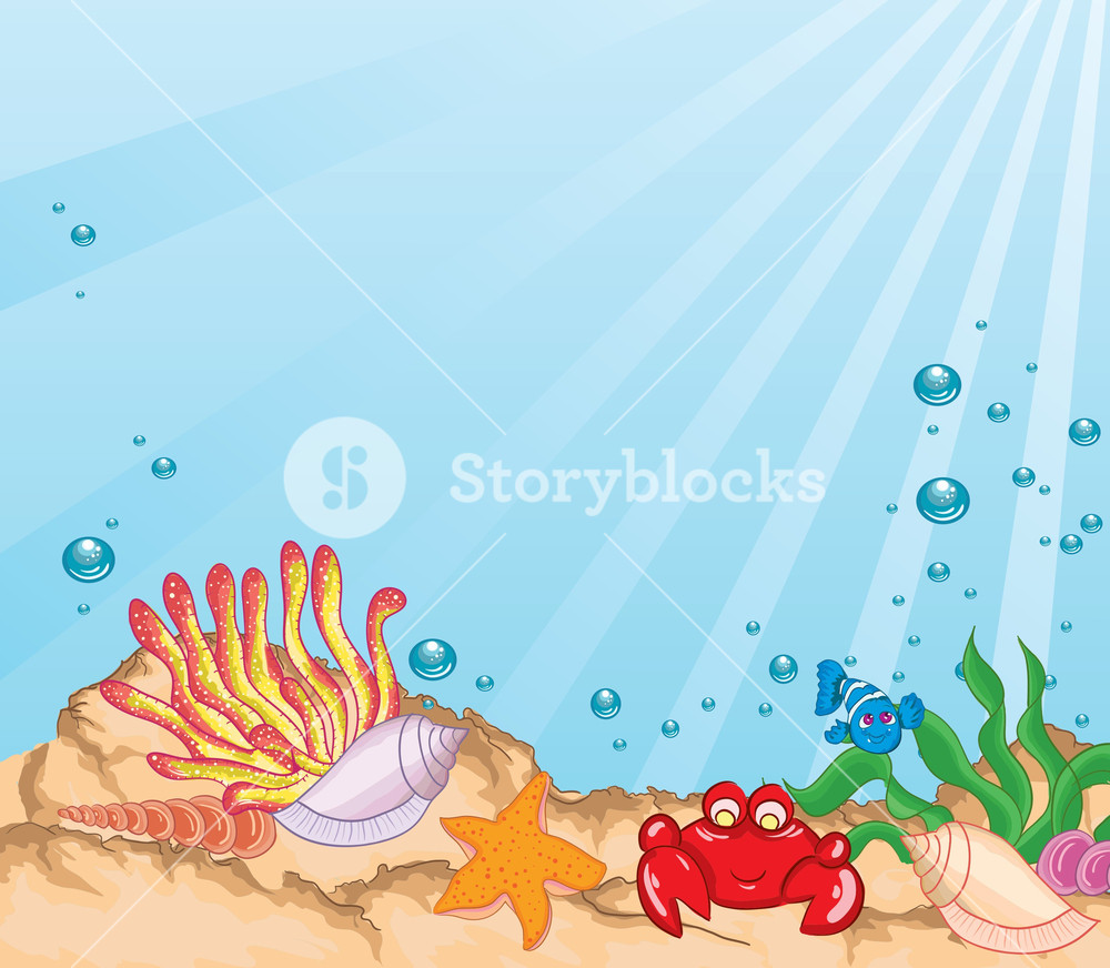 1000x872 Cartoon Aquarium Vector Illustration Royalty Free Stock Image