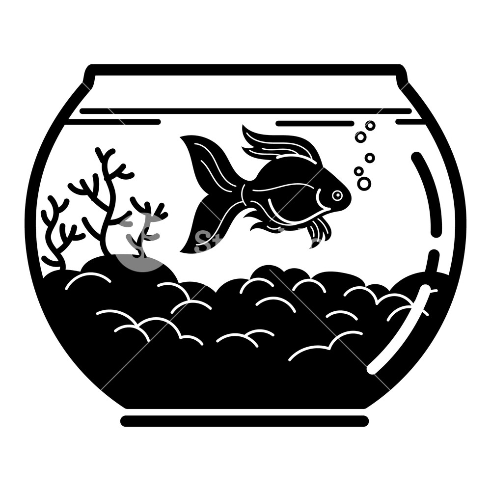 1000x1000 Goldfish Aquarium Icon Simple Illustration Of Goldfish Aquarium