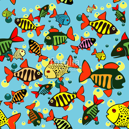 500x500 Seamless Texture Pattern Beautiful Underwater Fish Aquarium
