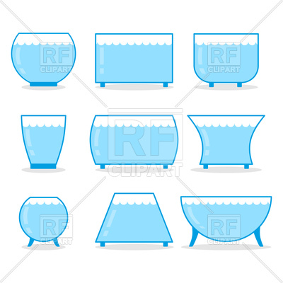 400x400 Set Of Aquarium Vector Image Of Signs, Symbols, Maps Maryvalery